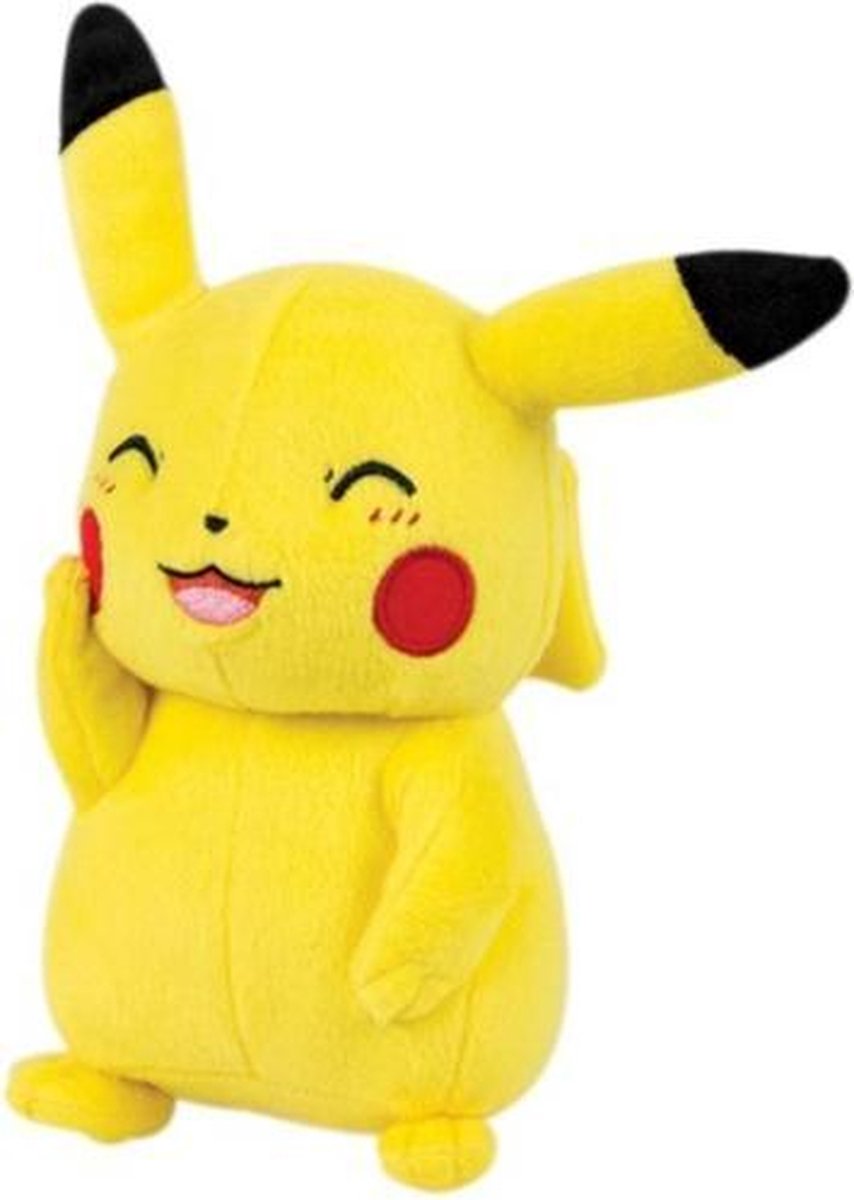 Pikachu Pluche knuffel 22,5 cm ( lengte ) | Origineel Tomy | Bekend van Pokemon Go Kaarten Sword & Shield | Pokemon Detective Speelgoed voor kinderen | Pikachu peluche plush 22,5cm